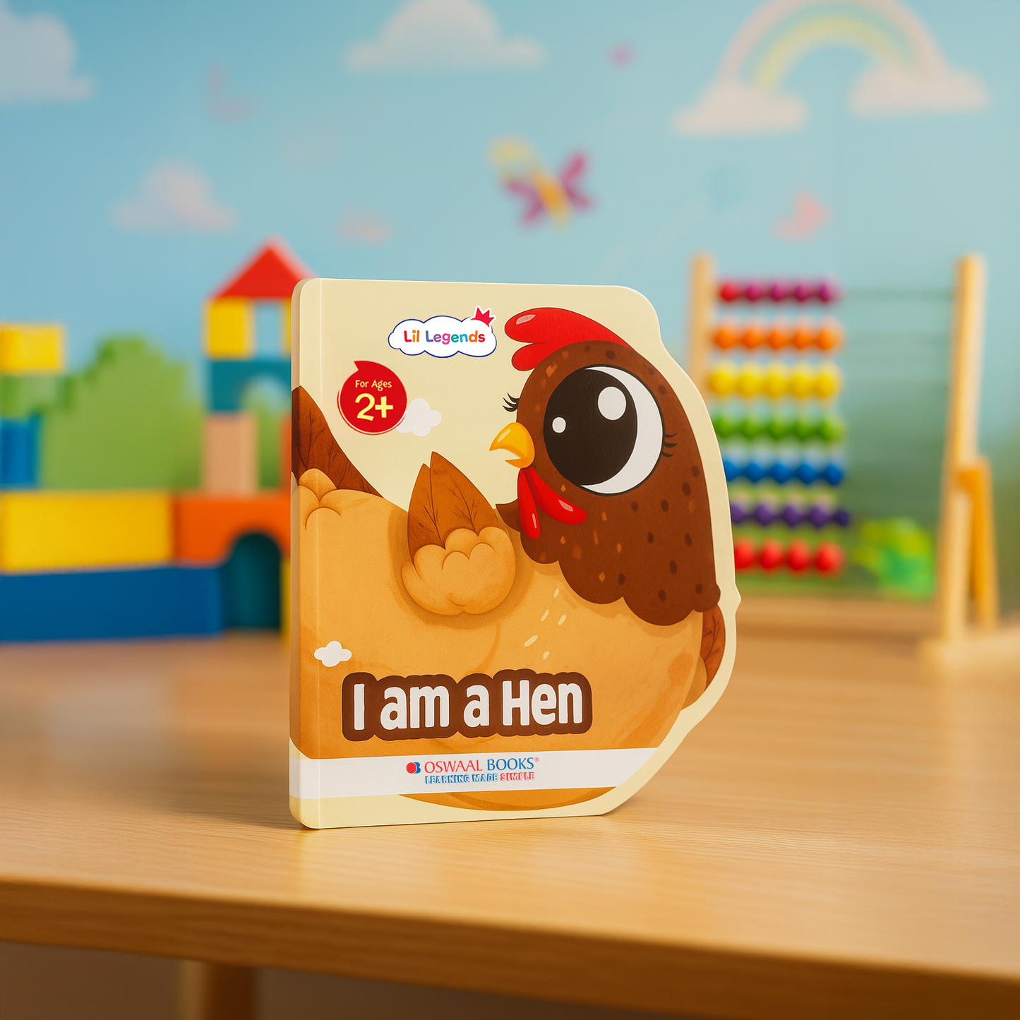 Hen Shaped Board Book for Toddlers | Fun & Educational Farm Animal Book | Ages 2+