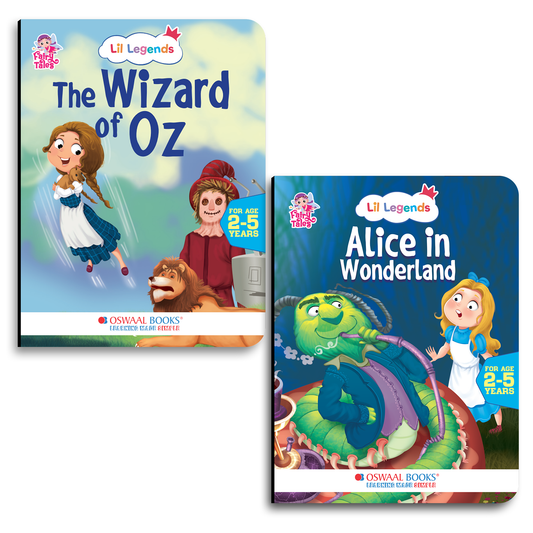 Lil Legends Fairy Tales Magical Classics Set of 2 Story Books for Kids Age 2-5 Years - Alice in Wonderland & Wizard of Oz | Illustrated Bedtime Stories for Imagination and Vocabulary 