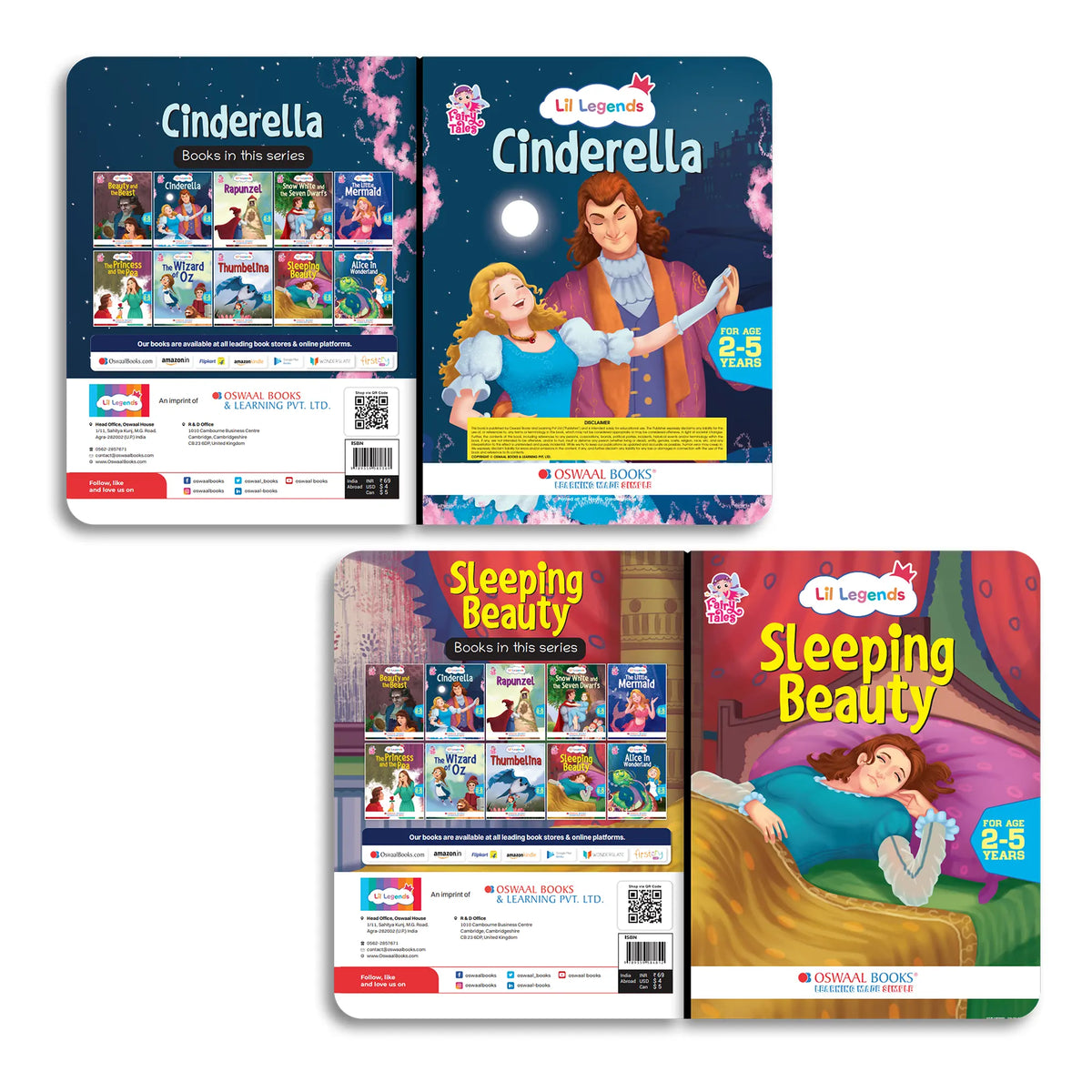 Lil Legends Fairy Tales Princess Classics Set of 4 Story Books for Kids Age 2-5 Years - Cinderella, Snow White and the Seven Dwarfs, Sleeping Beauty and Rapunzel | Illustrated Bedtime Stories 