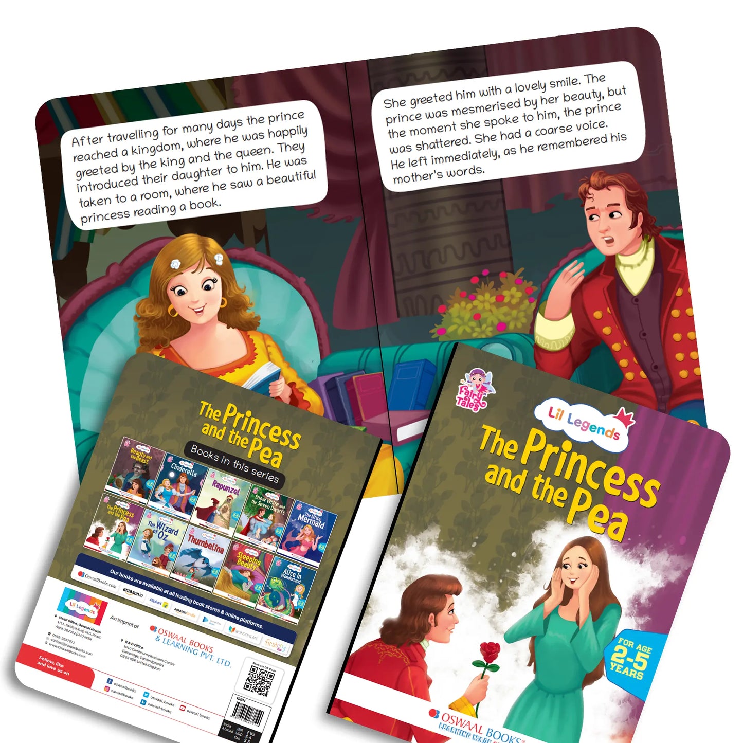 Lil Legends Fairy Tales Favourites Set of 4 Story Books for Kids Age 2-5 Years - Beauty and the Beast, Little Mermaid, The Princess and the Pea and Thumbelina | Illustrated Bedtime Stories 