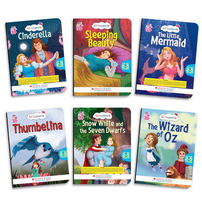 Lil Legends Set of 10 Fairy Tales Gift Box Set for Kids | Cinderella, Snow White, Thumbelina, Little Red Riding Hood and More | Bedtime Picture Stories | Age 2+ 