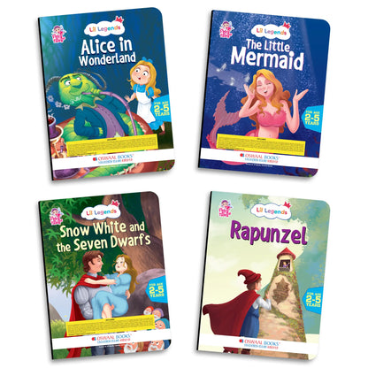 Lil Legends Fairy Tales for Kids | Set of 5 Books | Little Mermaid, Snow White, Rapunzel, Cinderella & Alice in Wonderland | Bed Time Story Books | Age 2–5 Years 