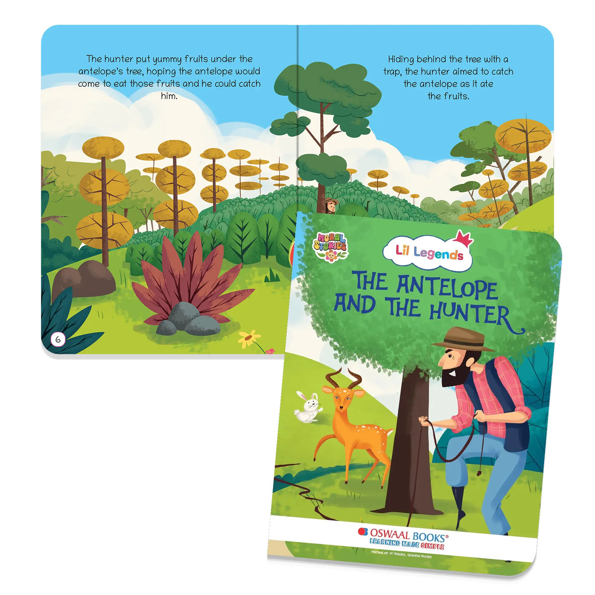 Oswaal Lil Legends Moral Story Books - The Antelope and The Hunter | For Kids Age 2+ Years | Short English Bedtime Stories with Colourful Illustrations | Picture Book for Early Readers 