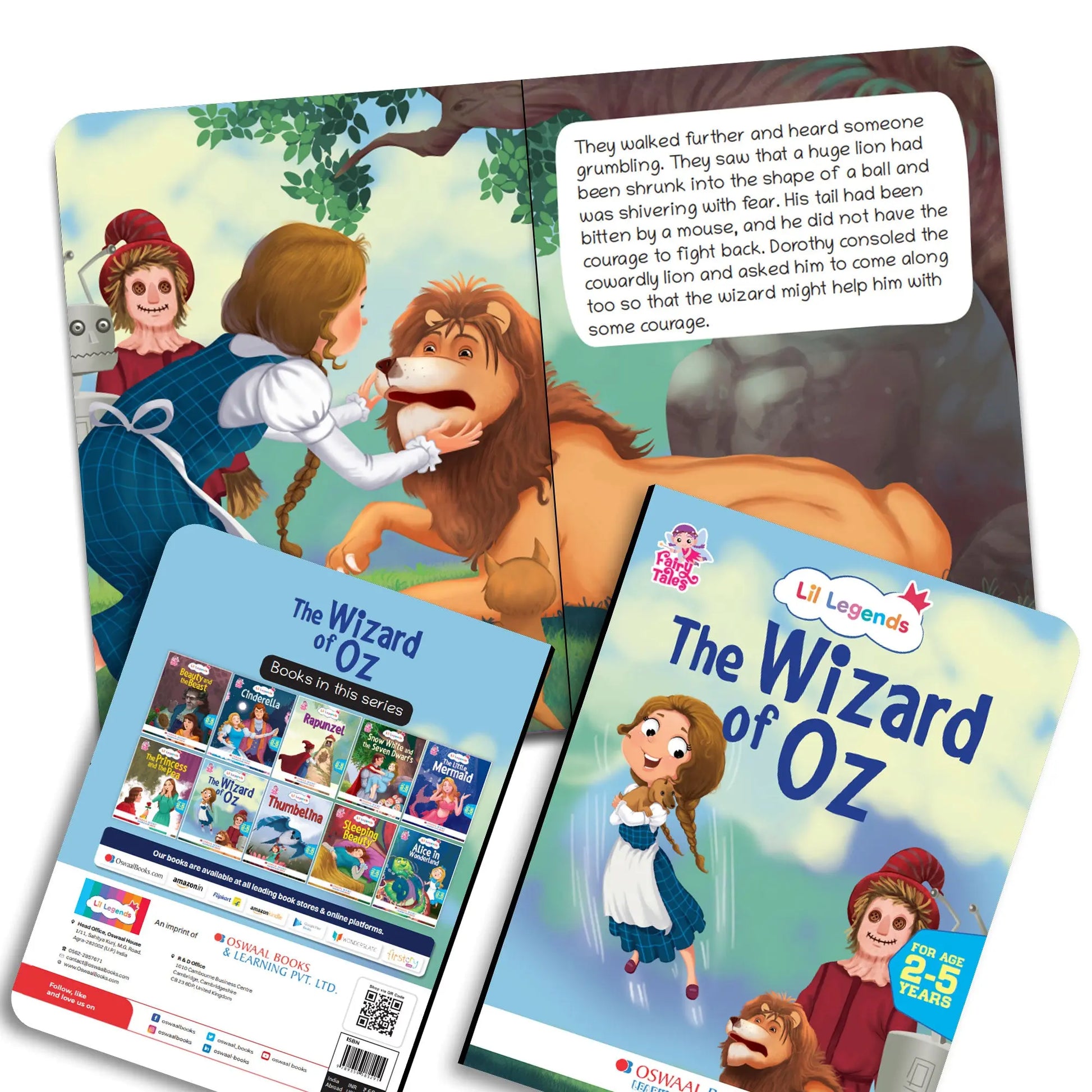 Lil Legends Fairy Tales for Kids | Set of 5 Books | Thumbelina, Wizard of Oz, The Princess and the Pea, Sleeping Beauty, Beauty and the Beast | Bed Time Story Books | Age 2–5 Years 