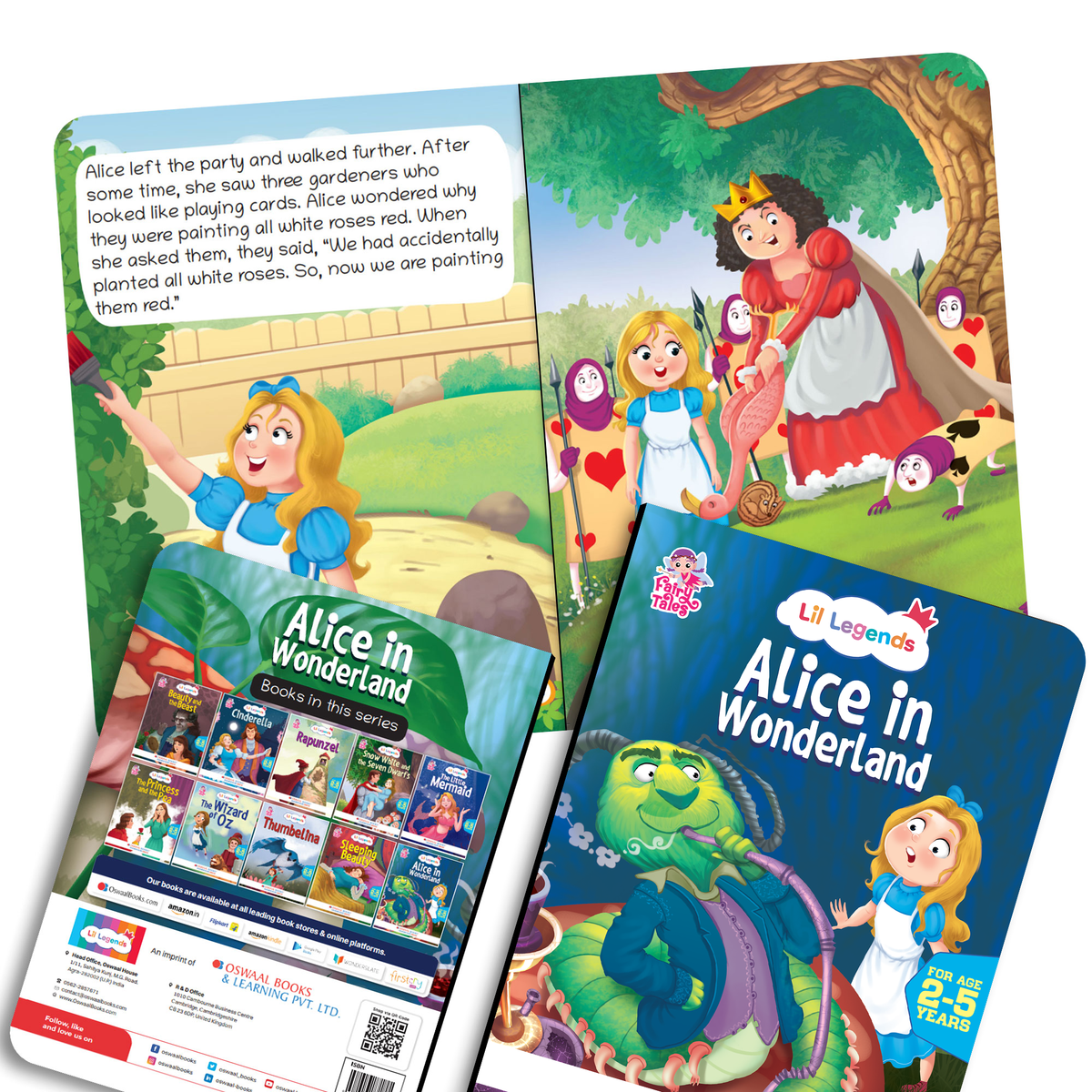 Lil Legends Fairy Tales for Kids | Set of 5 Books | Little Mermaid, Snow White, Rapunzel, Cinderella & Alice in Wonderland | Bed Time Story Books | Age 2–5 Years 