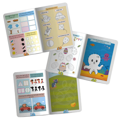 Lil Legends Books of Activities for Age 3+, 4+ and 5+ | Set of 3 Books | Puzzles, reasoning, Colouring, Counting, Matching and More | Early Learning Workbook | For UKG/Class 1 