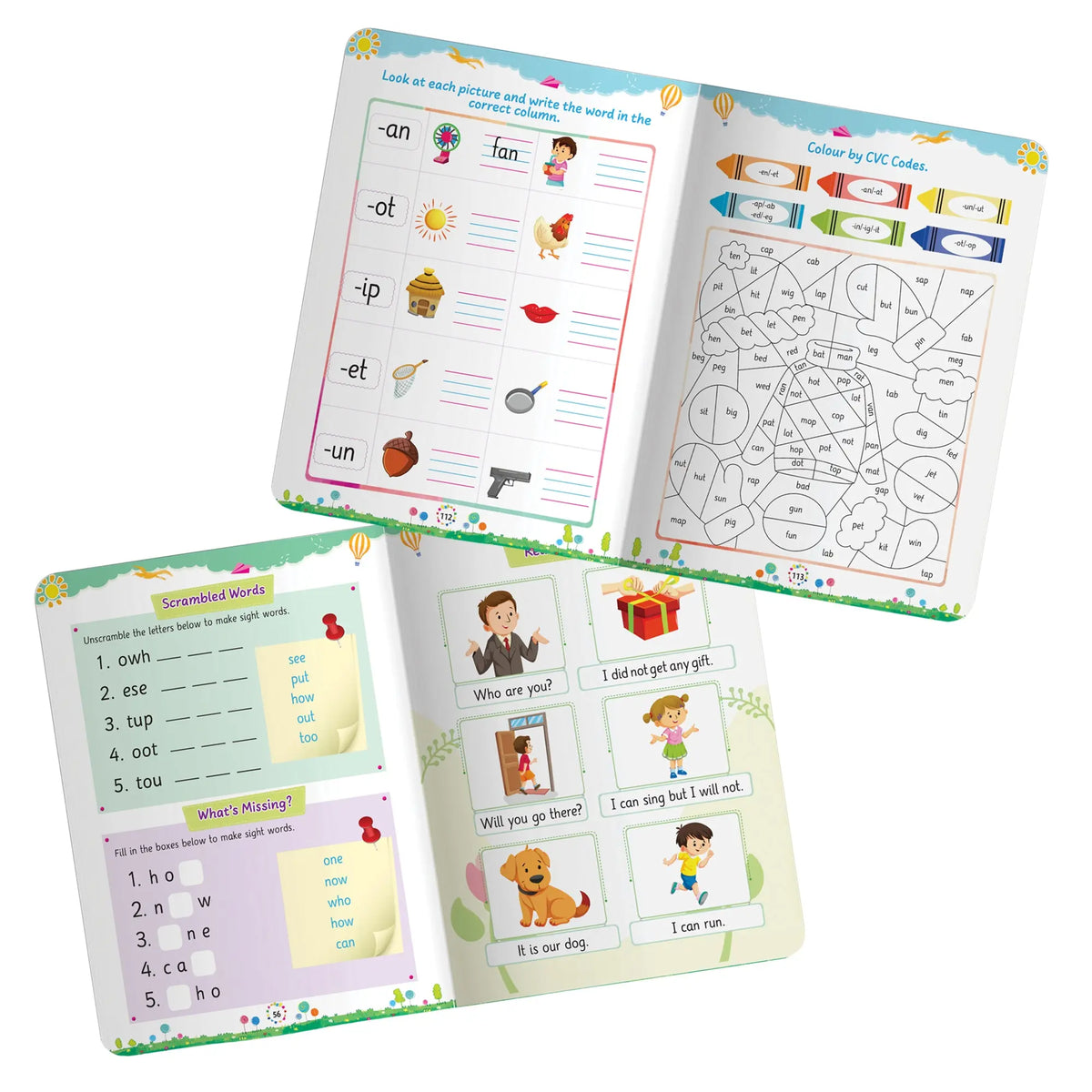 Lil Legends Incredible Phonics Level 2 Main Book and Sight Words Book | Set of 2 Books for Age 4-6 Years | CVC Words, Blending and High Frequency Words | Fun Activity Book | For UKG/Class 1 