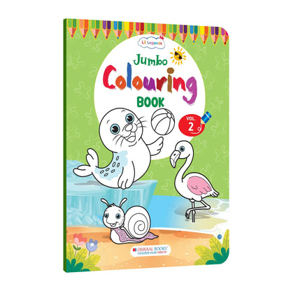 Lil Legends Jumbo Colouring Book Vol 2 for Kids | Bold Outlines and Fun Designs |  Animals, Birds and Nature Scenes | Big Size Colouring Activity Book | For Toddlers/LKG/UKG | Age 4+ 