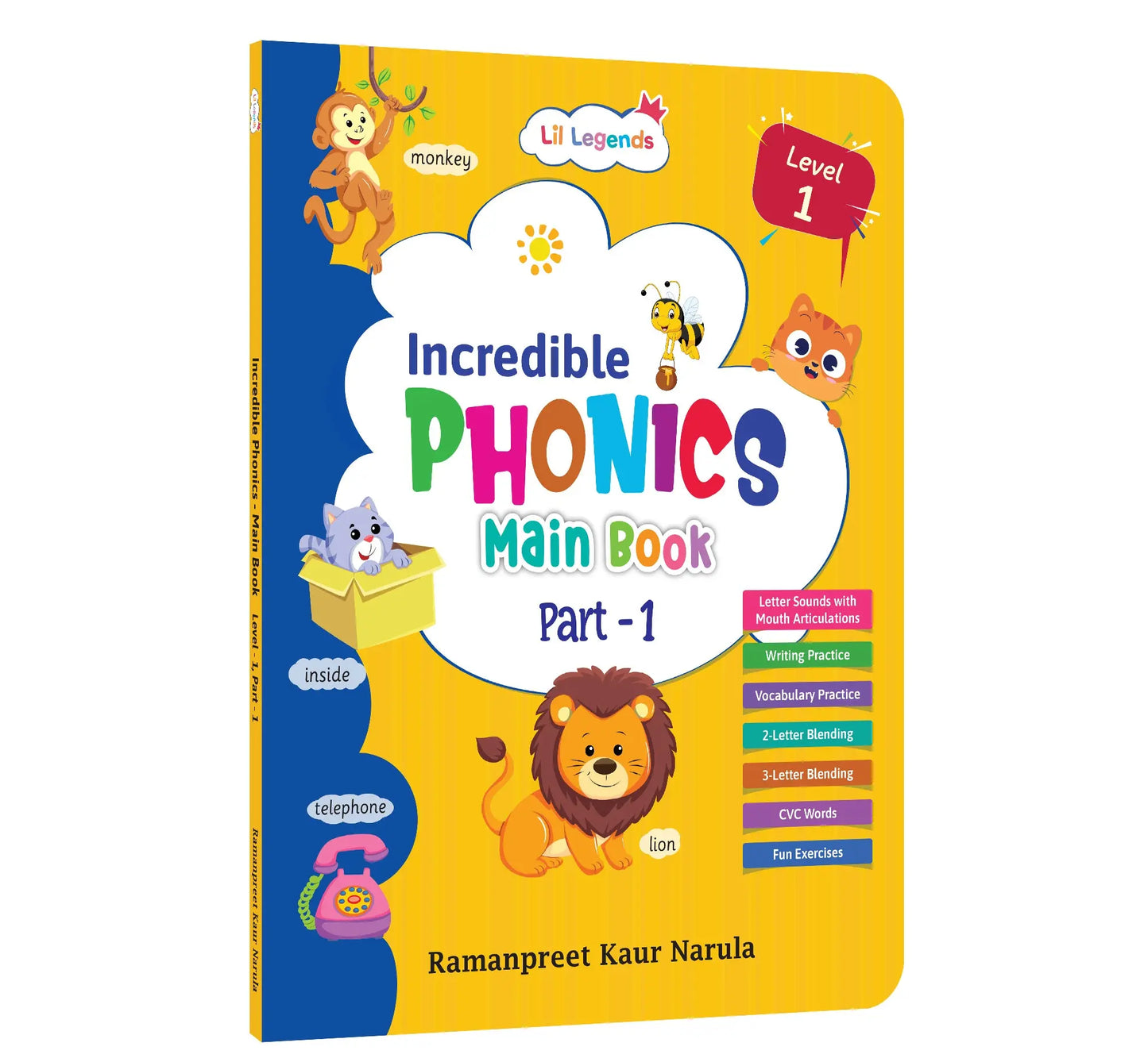 Lil Legends Incredible Phonics Level 1 Part 1 Main Book for Kids | Letter Sounds, Tracing, Writing and Fun Activities | Beginner Phonics Workbook | For Nursery/LKG |  Age 3-5 