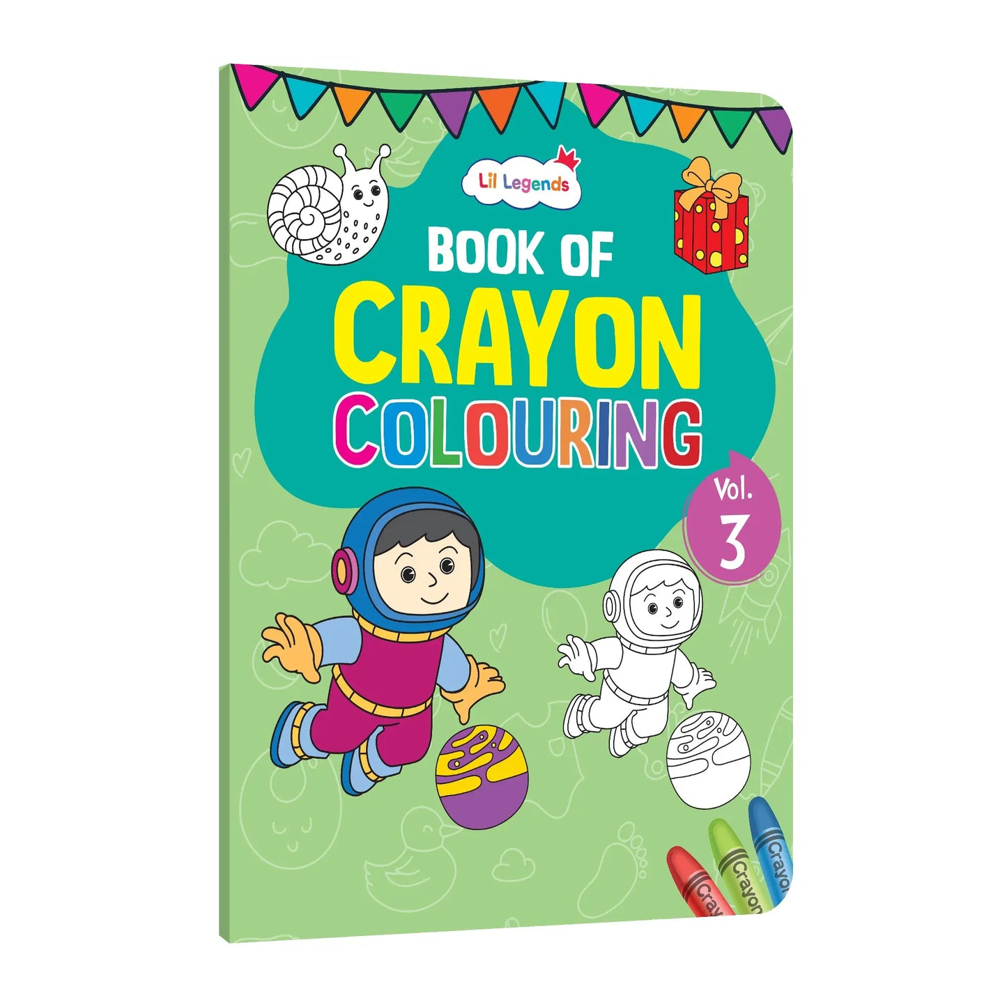 Lil Legends Crayon Colouring Book Vol 3 for Kids | Bold Outlines and Simple Designs | Animals, Birds and Surrounding World | Fun Colouring Activity Book | For LKG/UKG | Age 3+ 