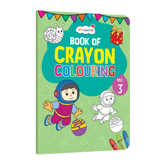 Lil Legends Crayon Colouring Book Vol 3 for Kids | Bold Outlines and Simple Designs | Animals, Birds and Surrounding World | Fun Colouring Activity Book | For LKG/UKG | Age 3+ 
