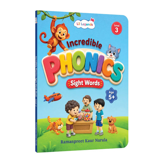 Lil Legends Incredible Phonics  Level 3 Sight Words Book for Kids | Tricky and High Frequency Words | Reading Fluency and Fun Activity Book | For Class 1 and  2 | Age 5-7 