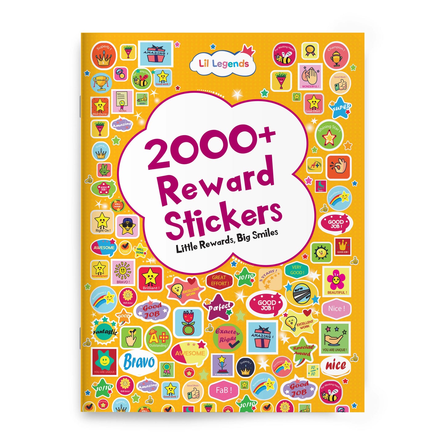 Lil Legends Reward Stickers Book, Little Rewards Big Smile 2000+ Motivational Stickers | Perfectly Curated for Teachers and Parents | Stars, Smileys and Praise Stickers | For School and Home 