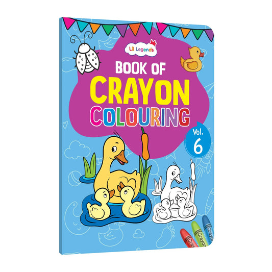 Lil Legends Book Of Crayon Colouring for Kids | Builds Focus, Creativity and Colour Recognition | Colouring Activity Book with Detailed Designs | For UKG/Class 1 | Age 5+ 