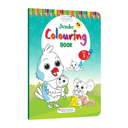 Lil Legends Jumbo Colouring Book Vol 3 for Kids | Bold Outlines and Fun Designs | Nature, Animals and Fun Scenes | Big Size Colouring Activity Book | For Toddlers/LKG/UKG | Age 5+ 