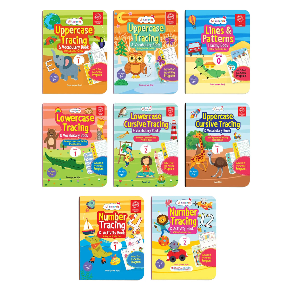 Lil Legends Complete Handwriting Journey | 8 Books | Lines and Patterns to Cursive | Uppercase, Lowercase and Number Tracing | India's First Pre-Writing Programme | Age 2+ 