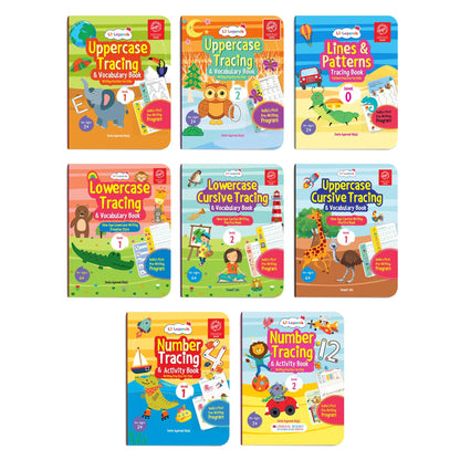Lil Legends Complete Handwriting Journey | 8 Books | Lines and Patterns to Cursive | Uppercase, Lowercase and Number Tracing | India's First Pre-Writing Programme | Age 2+ 