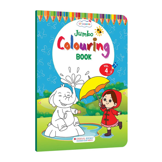Lil Legends Jumbo Colouring Book Vol 4 for Kids | Bold Outlines and Fun Designs | Transport, Toys and Outdoor Scenes | Big Size Colouring Activity Book | For UKG/Class 1 | Age 5+ 