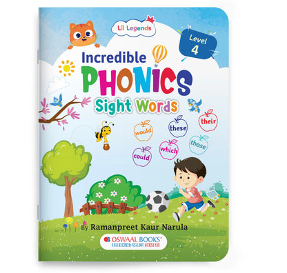 Lil Legends Incredible Phonics Sight Words Book Level 4 for Kids | Complex High Frequency Words and Sentence Reading | Fun Activity Book | For Class 1 and 2  | Age 6-8 