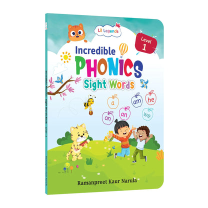 Lil Legends Incredible Phonics Level 1 Sight Words Book for Kids | High Frequency Words and CVC Words | English Reading and Activity Book | For Nursery/LKG |  Age 3-5 