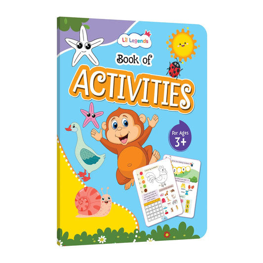 Lil Legends Book of Activities for Kids Age 3+ | Fun Learning Workbook with Tracing, Colouring, Matching and Puzzles | Early Learning Activity Book | For Toddlers/Nursery/LKG/UKG 