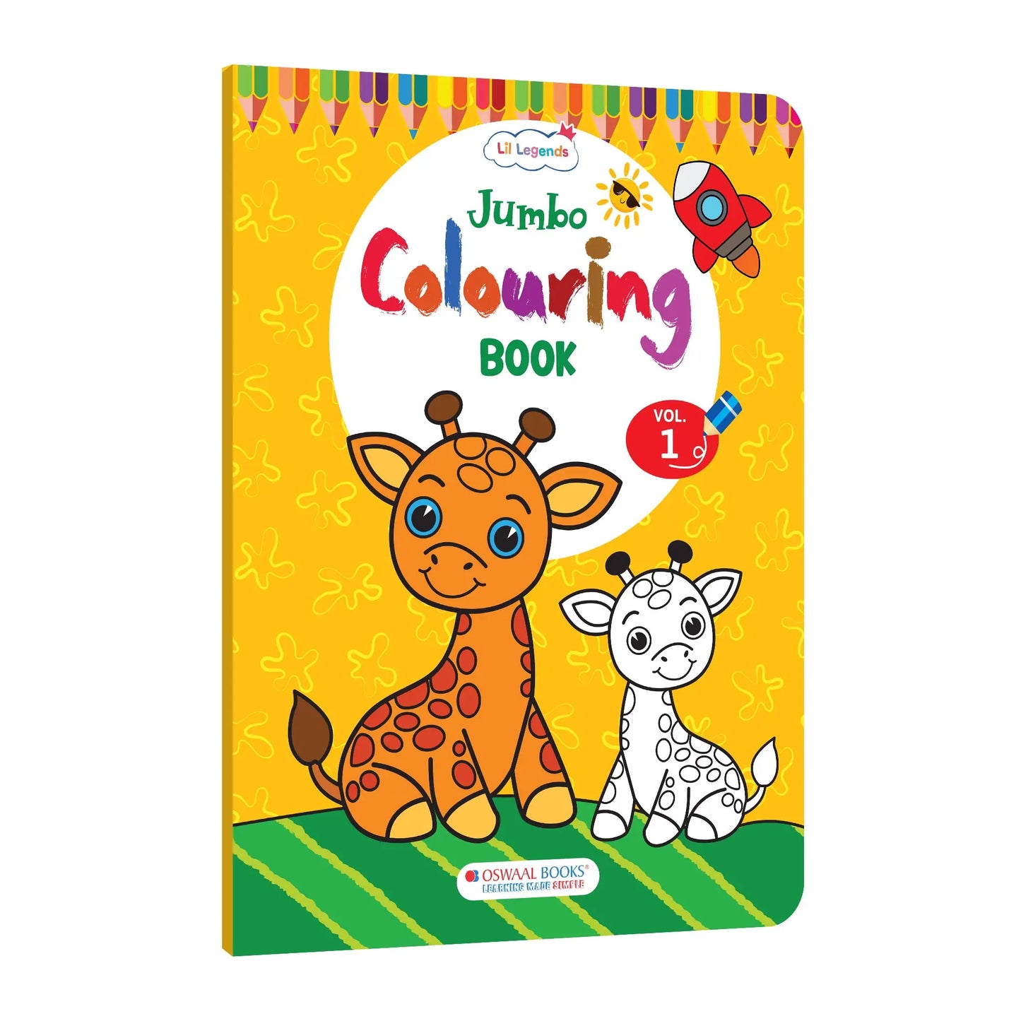 Lil Legends Jumbo Colouring Book Vol 1 for Kids | Bold Outlines and Fun Designs | Animals and Birds | Big Size Colouring Activity Book | For Nursery/LKG | Age 3+ 