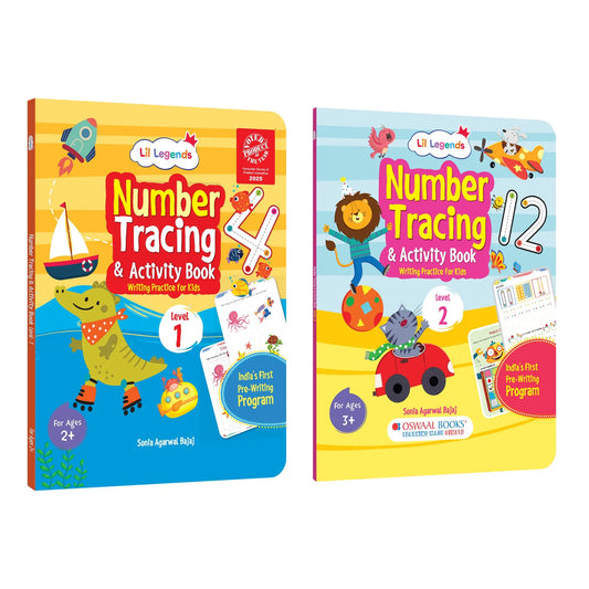 Lil Legends Number Learning Pack | Set of 2 Books | Number Tracing and Activity Levels 1 and 2 | Counting and Early Maths | India's First Pre-Writing Programme | Age 2-5 