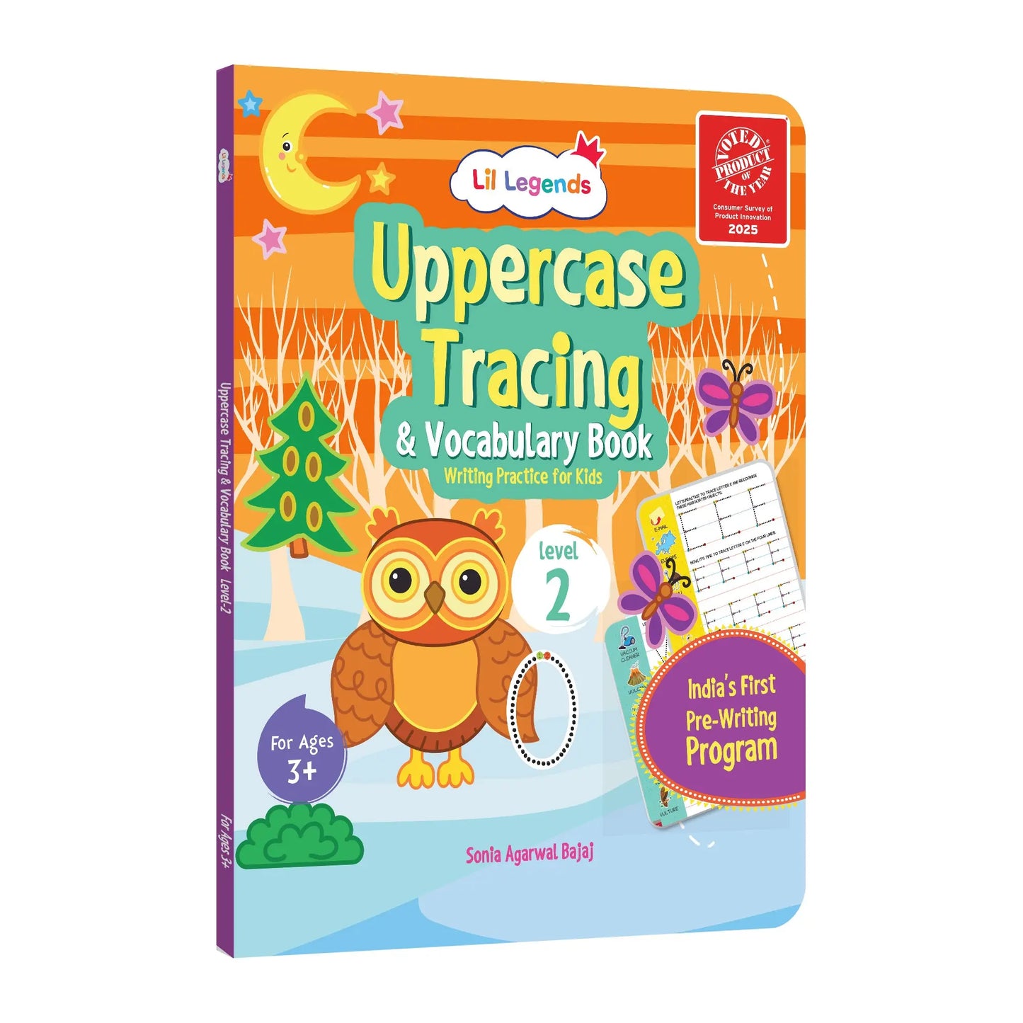Lil Legends Writing Books Uppercase Tracing and Vocabulary Book  Level 2 for Kids | India's First Pre-writing Program | Workbook With Smart Dot Guidance | For Nursery/LKG/UKG | Age 3–5 