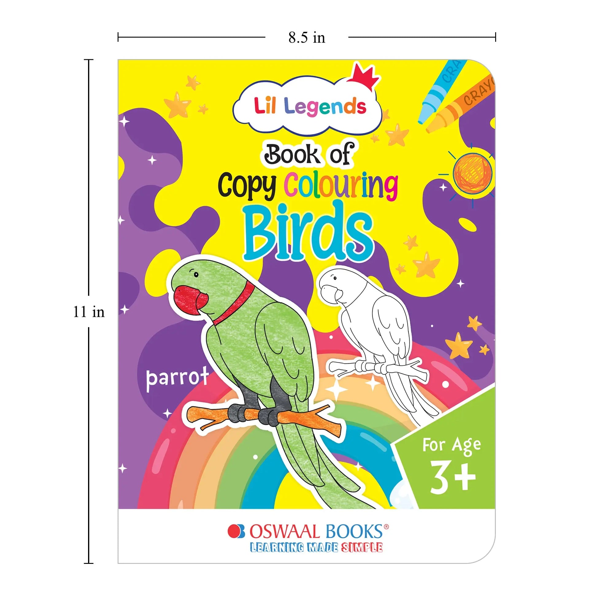 Lil Legends Books of Copy Colouring Set of 5 Books for Kids | Transport, Shapes, Numbers, Clothes and Birds | Fun Activities and Vocabulary Booster | For LKG/UKG | Age 3+ 