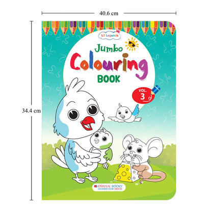 Lil Legends Jumbo Colouring Book Vol 3 for Kids | Bold Outlines and Fun Designs | Nature, Animals and Fun Scenes | Big Size Colouring Activity Book | For Toddlers/LKG/UKG | Age 5+ 