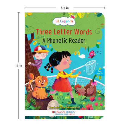 Lil Legends Three Letter Words  A Phonic Reader- CVC Phonics Book for Kids | Letter Sounds, Blending and Word Recognition | Early  Reading Practice Workbook | For Nursery/LKG/UKG |  Age 5+ 