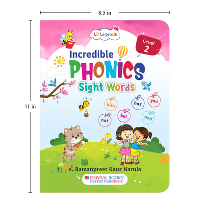 Lil Legends  Incredible Phonics  Level 2 Sight Words Book for Kids | High Frequency Words and Reading Practice | Vocabulary and Activity Book | For UKG and Class 1 | Age 4-6 