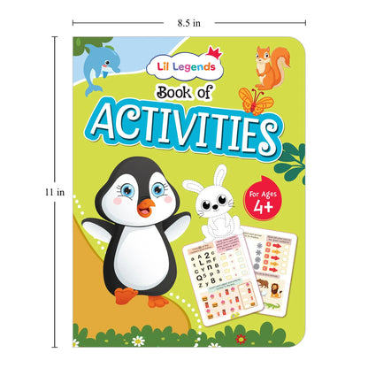 Lil Legends Book of Activities for Age 4+ | Fun Learning Workbook with Tracing, Writing, Colouring Matching, Puzzles and More | Early Learning Activity Book | For LKG/UKG/Class 1 