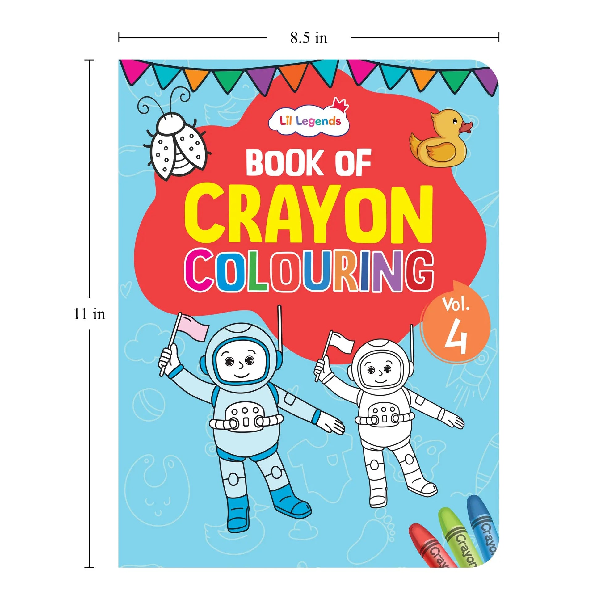 Lil Legends Book Of Crayon Colouring for  Kids | Builds Focus, Creativity and Colour Recognition | Colouring Activity Book with Detailed Designs | For UKG/Class 1 | Age 5+ 