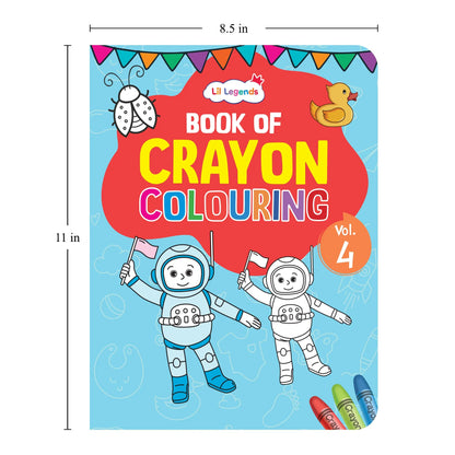 Lil Legends Book Of Crayon Colouring for  Kids | Builds Focus, Creativity and Colour Recognition | Colouring Activity Book with Detailed Designs | For UKG/Class 1 | Age 5+ 