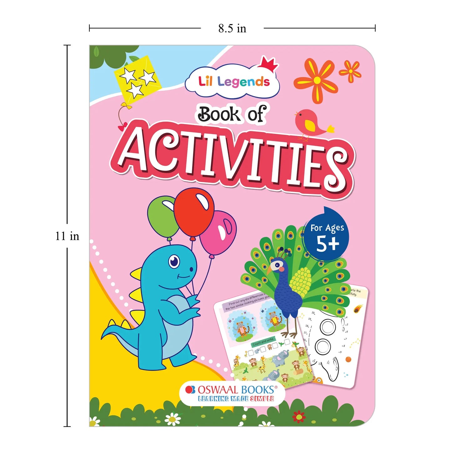 Lil Legends Book of Activities for Age 5+ | Fun Learning Workbook with Writing, Colouring, Phonics, Maths, Puzzles and More | Early Learning Activity Book | For Nursery/Kindergarten 