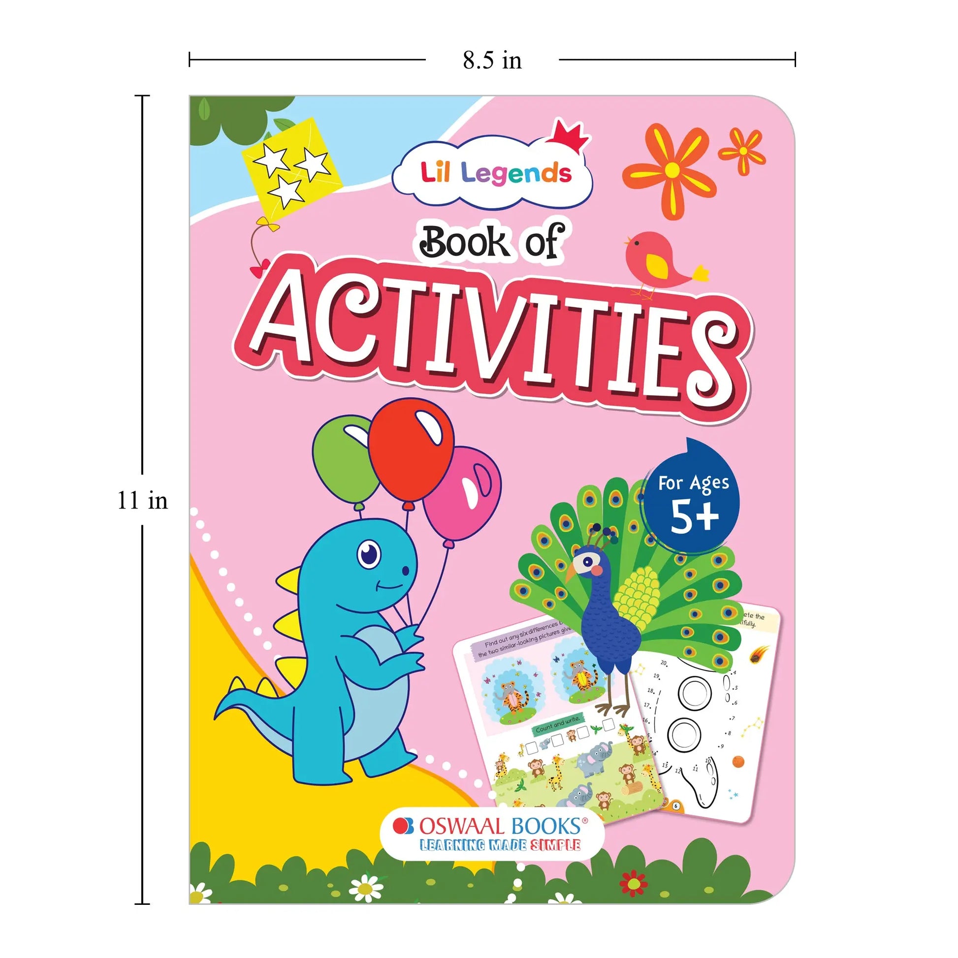 Lil Legends Book of Activities for Age 5+ | Fun Learning Workbook with Writing, Colouring, Phonics, Maths, Puzzles and More | Early Learning Activity Book | For Nursery/Kindergarten 