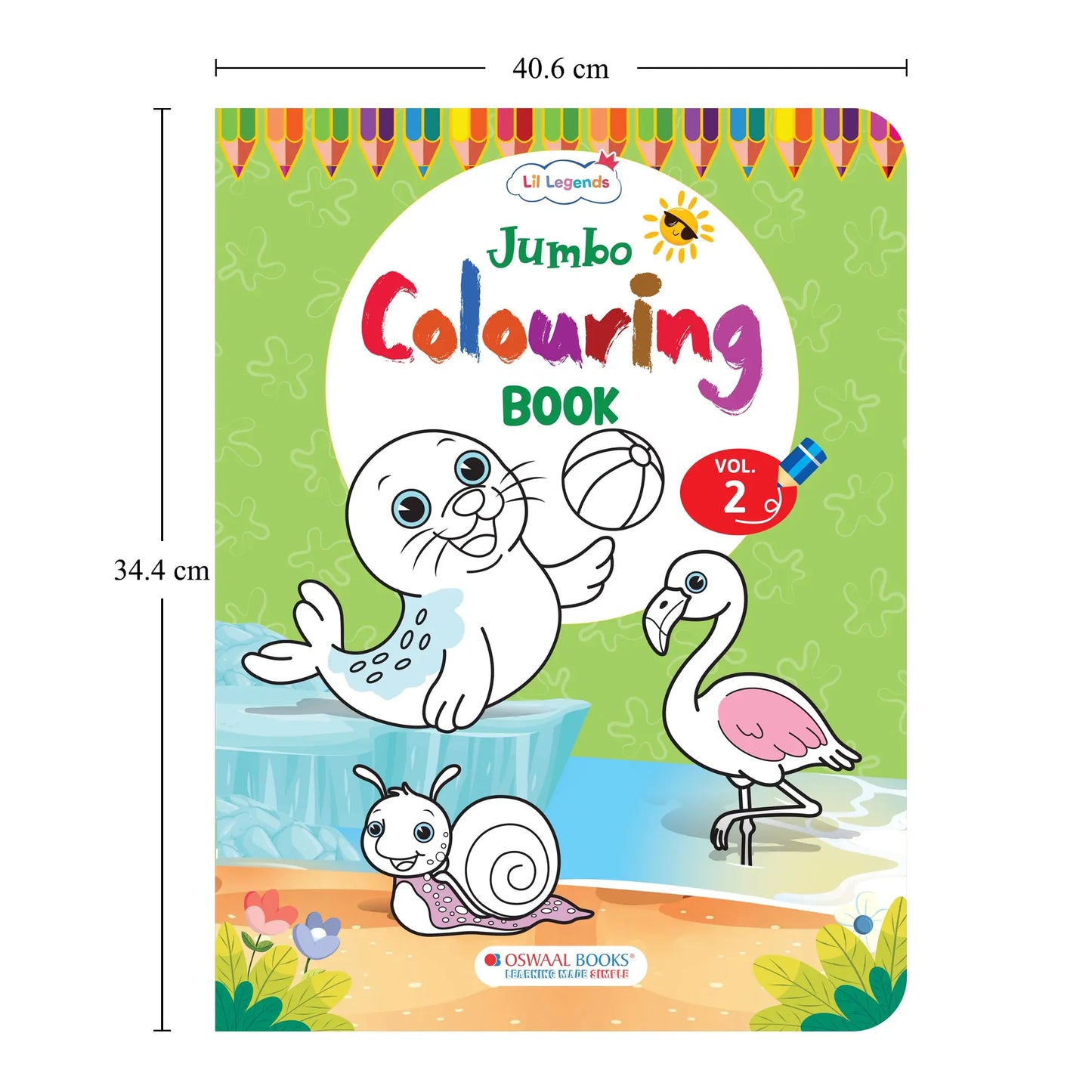 Lil Legends Jumbo Colouring Book Vol 2 for Kids | Bold Outlines and Fun Designs |  Animals, Birds and Nature Scenes | Big Size Colouring Activity Book | For Toddlers/LKG/UKG | Age 4+ 