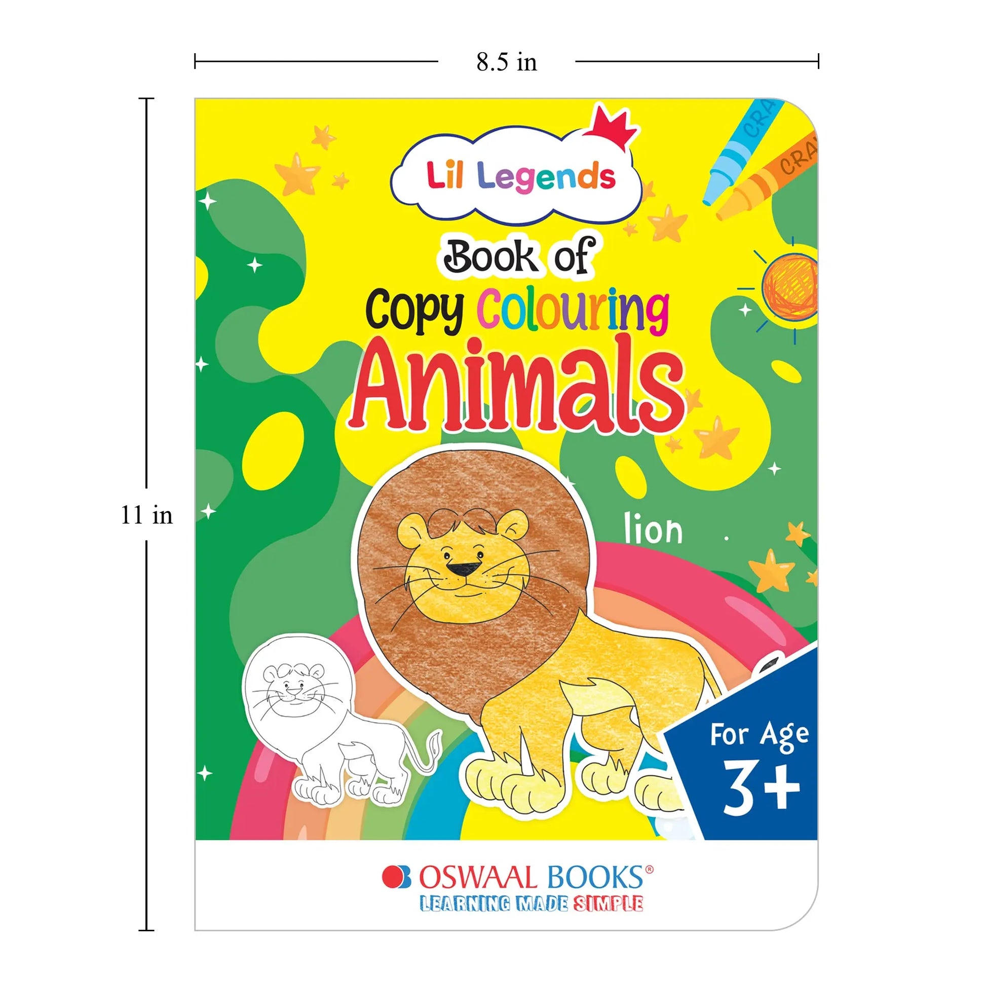 Lil Legends Books of Copy Colouring Set of 5 Books for  Kids | Animals, Alphabets, Vegetables, Flowers and Fruits | Fun Activities and Vocabulary Booster for Kids | For LKG/UKG |  Age 3+ 