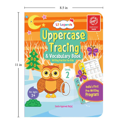 Lil Legends Alphabet Writing Starter Pack | 3 Books | Uppercase A-Z Levels 1 and 2 + Lowercase D'Nealian Style | India's First Pre-Writing Programme | LKG/UKG | Age 3-6 
