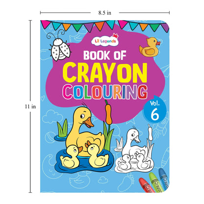 Lil Legends Book Of Crayon Colouring for Kids | Builds Focus, Creativity and Colour Recognition | Colouring Activity Book with Detailed Designs | For UKG/Class 1 | Age 5+ 