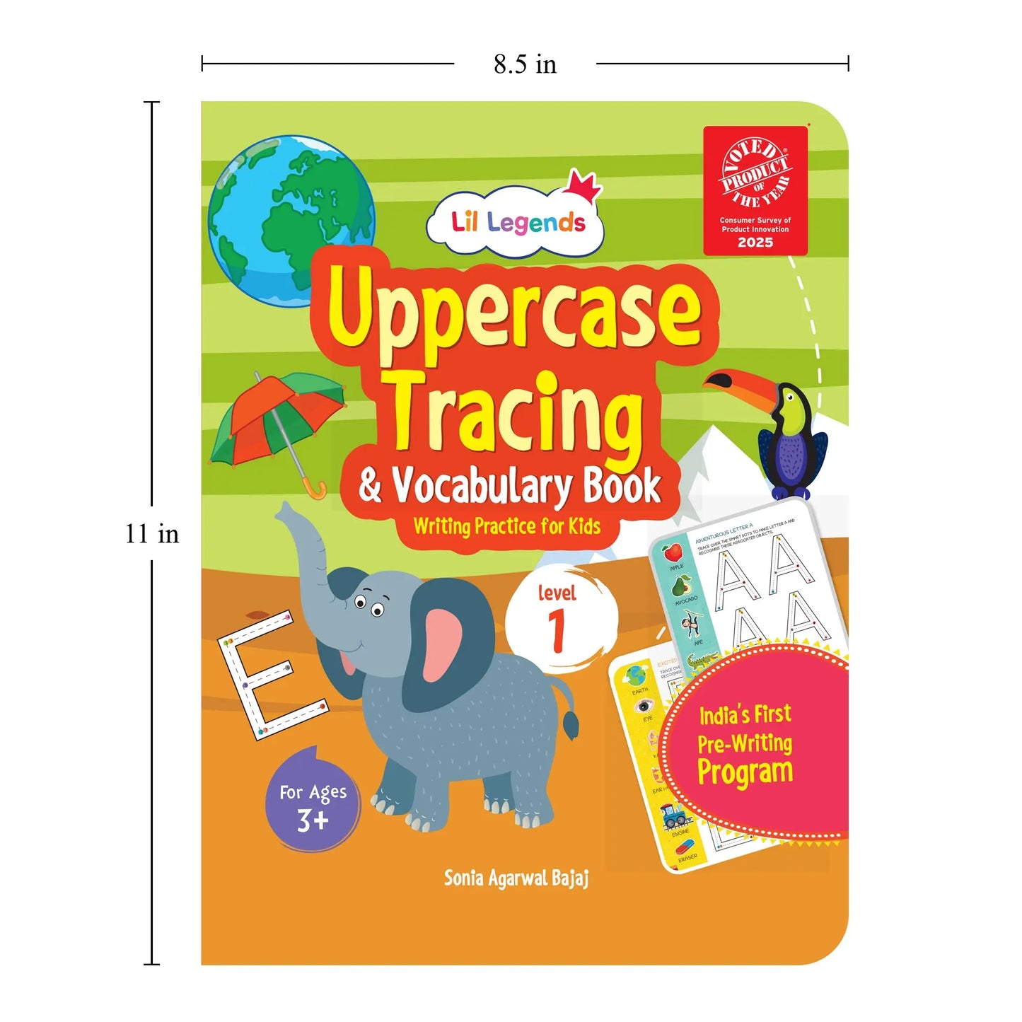 Lil Legends Writing Books Set of 4 Books | India's First Pre-Writing Program | Patterns, Numbers and Uppercase Tracing, Fun Activities and Vocabulary | For Nursery/LKG/UKG | Age 2–5 