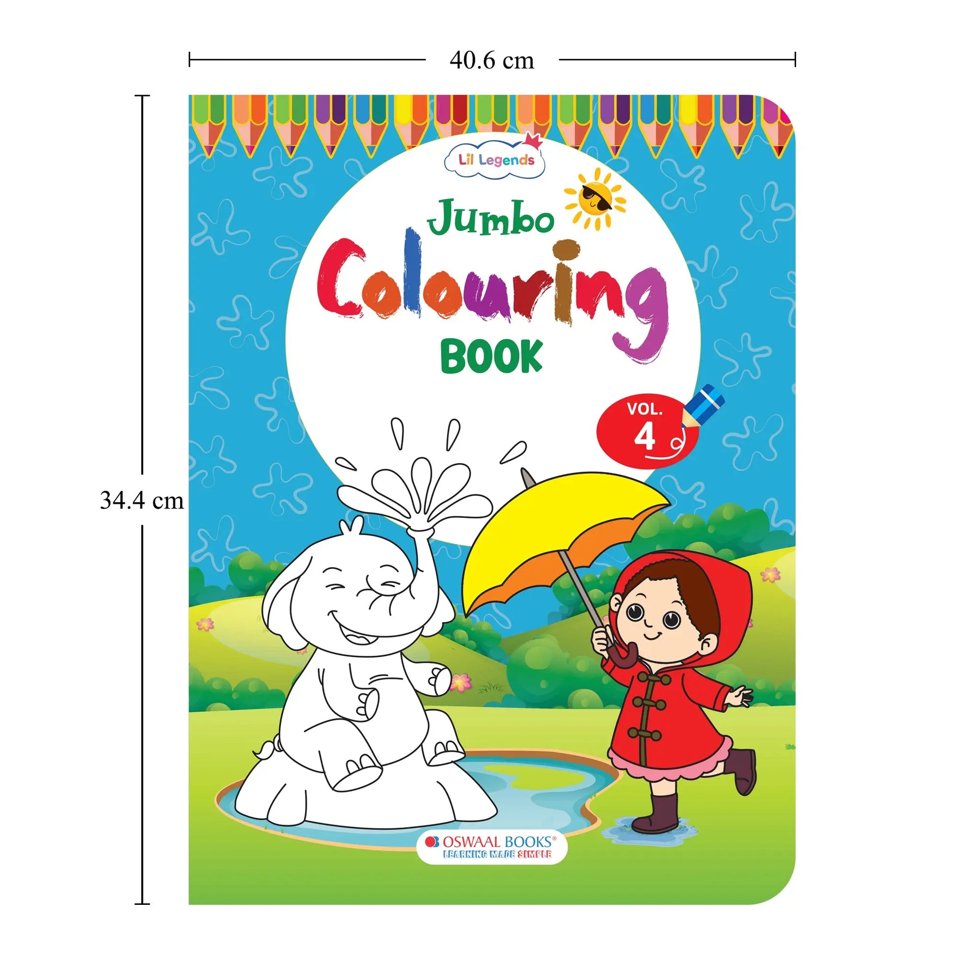 Lil Legends Jumbo Colouring Book Vol 4 for Kids | Bold Outlines and Fun Designs | Transport, Toys and Outdoor Scenes | Big Size Colouring Activity Book | For UKG/Class 1 | Age 5+ 