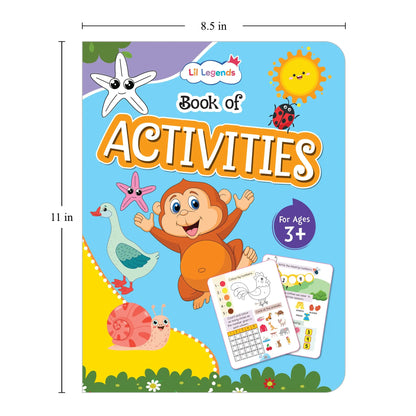 Lil Legends Books of Activities for Age 3+, 4+ and 5+ | Set of 3 Books | Puzzles, reasoning, Colouring, Counting, Matching and More | Early Learning Workbook | For UKG/Class 1 