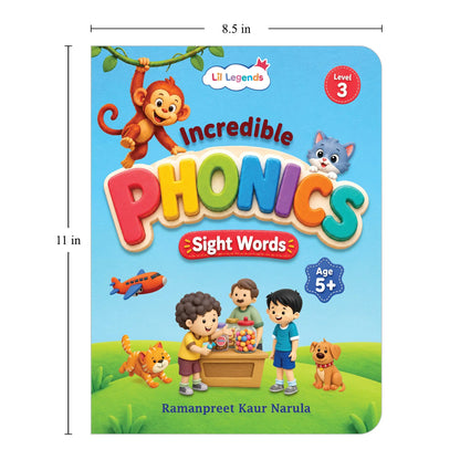 Lil Legends Incredible Phonics  Level 3 Sight Words Book for Kids | Tricky and High Frequency Words | Reading Fluency and Fun Activity Book | For Class 1 and  2 | Age 5-7 