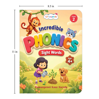 Lil Legends  Incredible Phonics  Level 2 Sight Words Book for Kids | High Frequency Words and Reading Practice | Vocabulary and Activity Book | For UKG and Class 1 | Age 4-6 