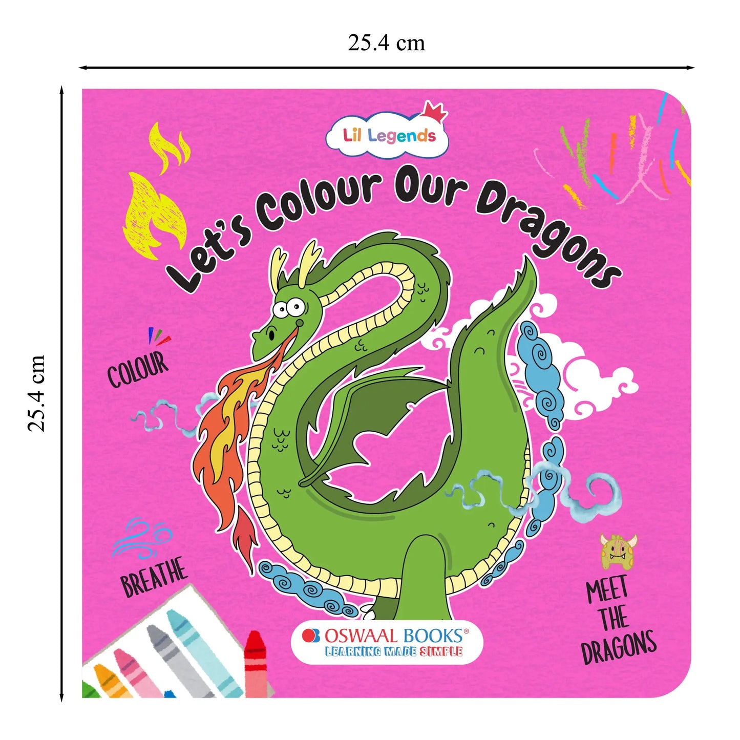 Lil Legends Let's Colour Set of 2 Colouring Books | Toys and Dragons | Travel-Friendly Hardboard Support | Boosts Focus and Creativity | For UKG/Primary | Age 4+ 
