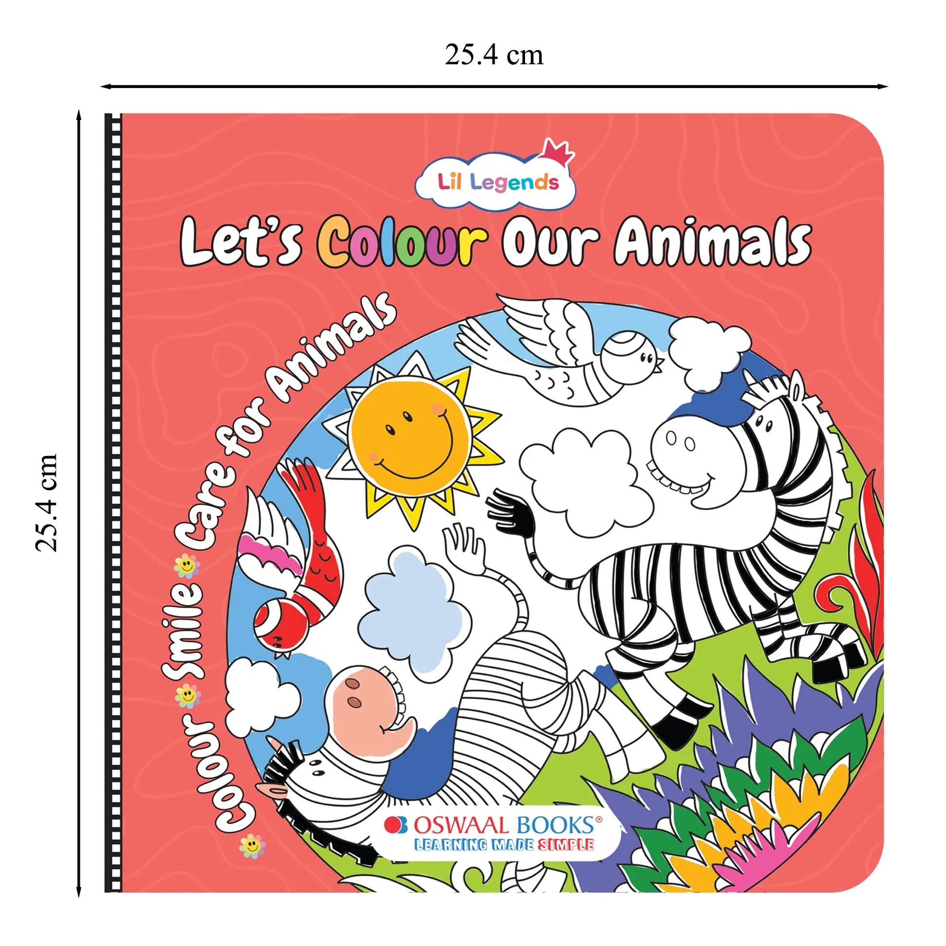 Lil Legends Let's Colour Set of 2 Colouring Books | Animals and Dreams | Travel-Friendly Hardboard Support | Boosts Focus and Creativity | For UKG/Primary | Age 4+ 