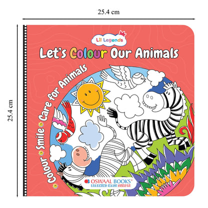 Lil Legends Let's Colour Set of 2 Colouring Books | Animals and Dreams | Travel-Friendly Hardboard Support | Boosts Focus and Creativity | For UKG/Primary | Age 4+ 
