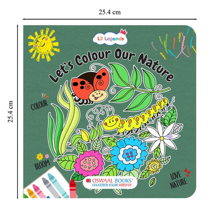 Lil Legends Let's Colour Set of 2 Colouring Books | Dreams and Nature | Travel-Friendly Hardboard Support | Boosts Focus and Creativity | For UKG/Primary | Age 4+ 